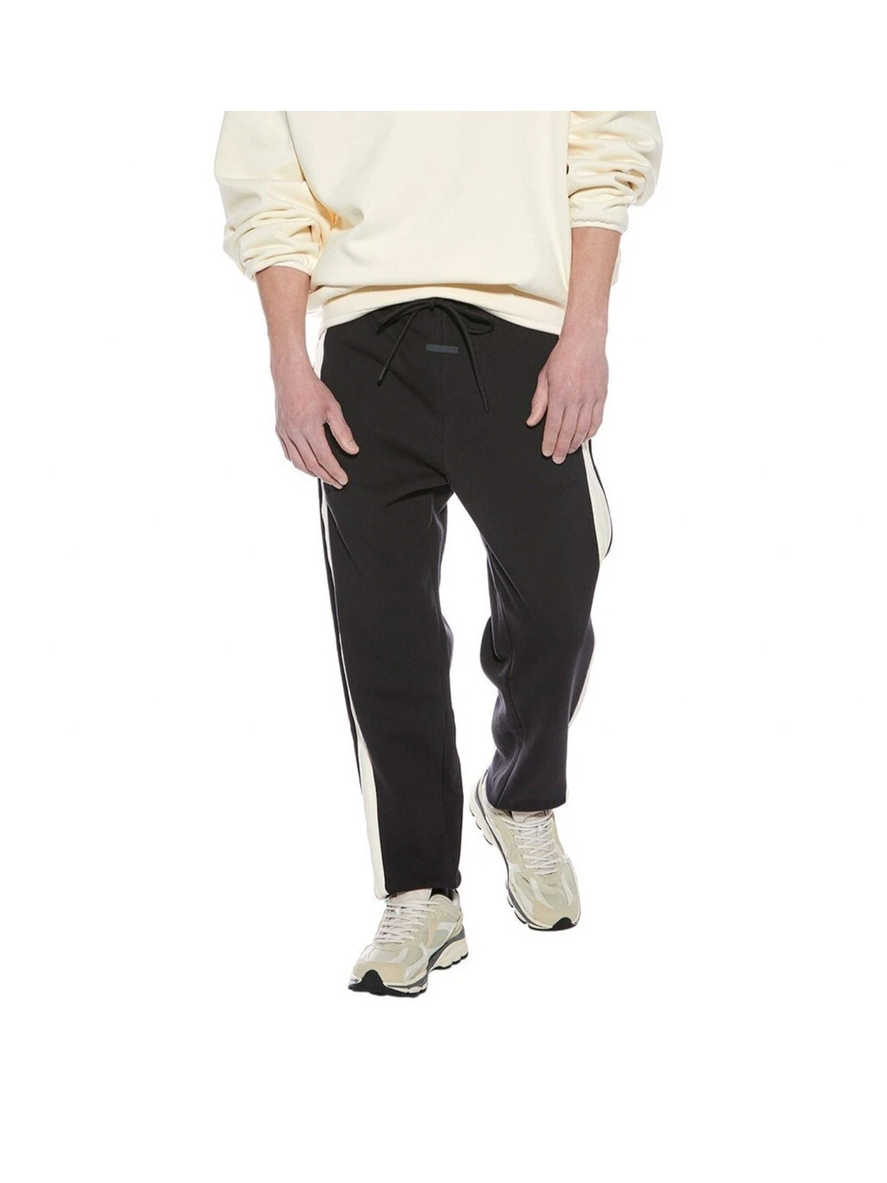 Adidas x Fear of God Athletics Black Cream Stripe Sweatpants Joggers XL